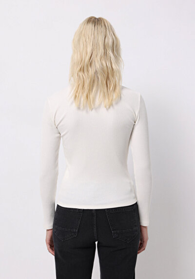 Image de T-shirt Blanc Slim Fit Manches Longues  Femme