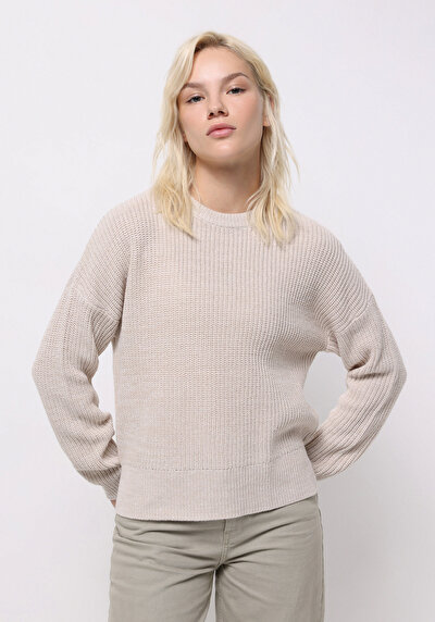 Image de Pull Ecru Regular Fit Manches Longues Femme
