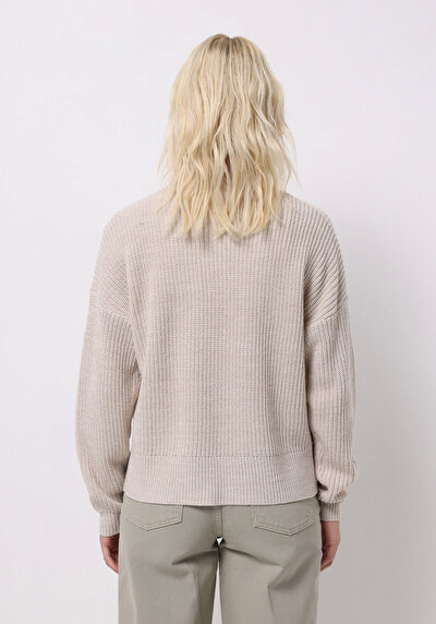 Image de Pull Ecru Regular Fit Manches Longues Femme