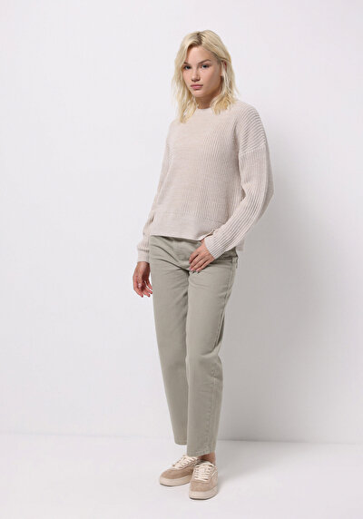 Image de Pull Ecru Regular Fit Manches Longues Femme