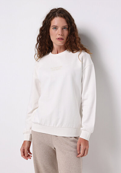 Afficher les détails de Pull-over Blanc Regular Fit  Femme