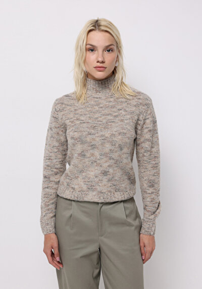 Image de Pull Beige Slim Fit Manches Longues Femme