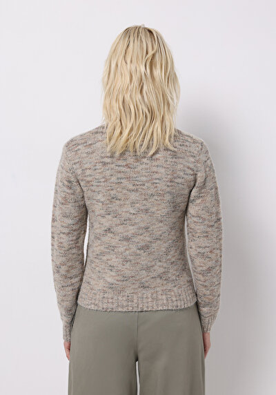 Image de Pull Beige Slim Fit Manches Longues Femme