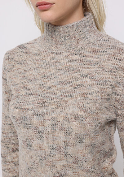 Image de Pull Beige Slim Fit Manches Longues Femme
