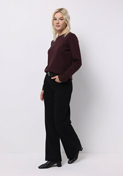 Image de T-shirt À Manches Longues Violet Regular Fit  Femme
