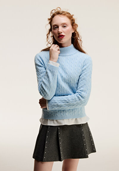Image de Pull Bleu Regular Fit Manches Longues Femme