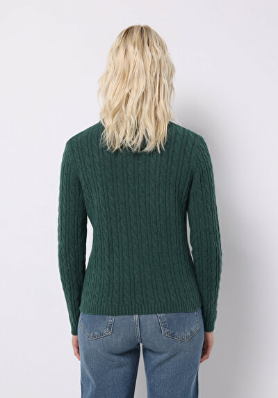 Afficher les détails de Pull Vert Regular Fit Manches Longues  Femme