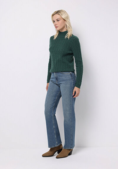 Afficher les détails de Pull Vert Regular Fit Manches Longues  Femme
