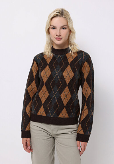Image de Pull Marron Regular Fit Manches Longues  Femme