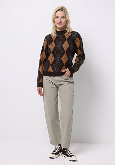 Image de Pull Marron Regular Fit Manches Longues  Femme