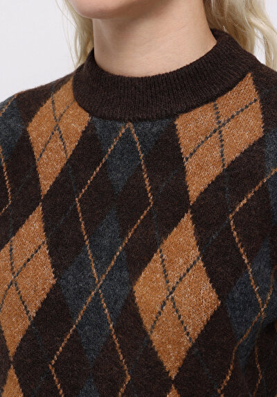 Image de Pull Marron Regular Fit Manches Longues  Femme
