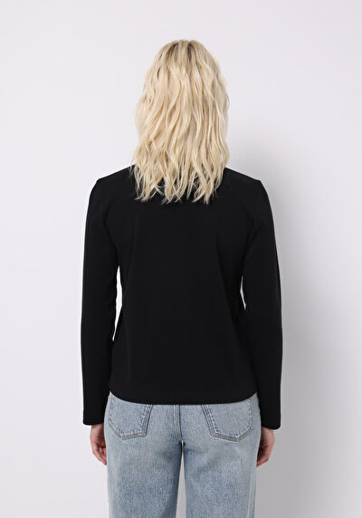 Image de T-shirt À Manches Longues Noir Regular Fit  Femme