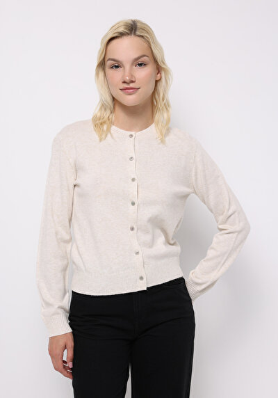 Image de Cardigan Tricot Beige Slim Fit Femme