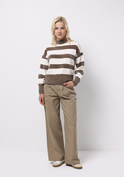 Image de Pull Marron Regular Fit Manches Longues  Femme
