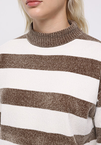Image de Pull Marron Regular Fit Manches Longues  Femme