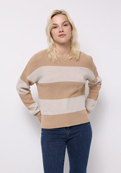 Image de Pull Beige Regular Fit Manches Longues  Femme