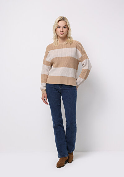 Image de Pull Beige Regular Fit Manches Longues  Femme