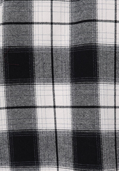 Image de Chemise À Manches Longues Noir Regular Fit Plaid Sergé Homme