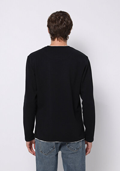 Image de T-shirt À Manches Longues Noir Regular Fit  Homme