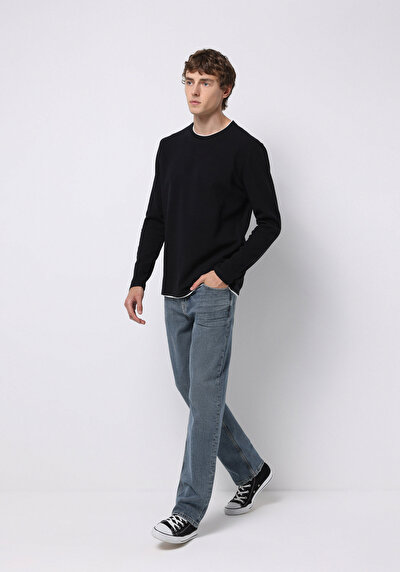 Image de T-shirt À Manches Longues Noir Regular Fit  Homme