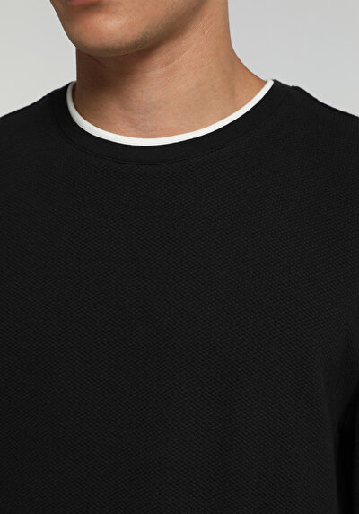 Image de T-shirt À Manches Longues Noir Regular Fit Homme