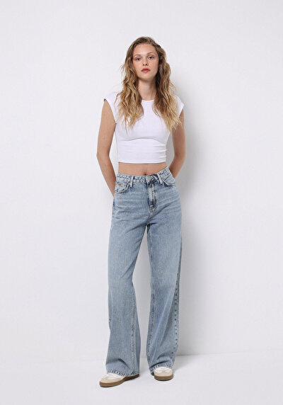 Image de 970 Berry Pantalon En Jean Regular Fit Femme