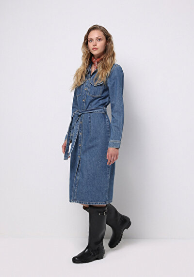 Image de Robe Slim Fit Sans Manches Mdi Jean Femme