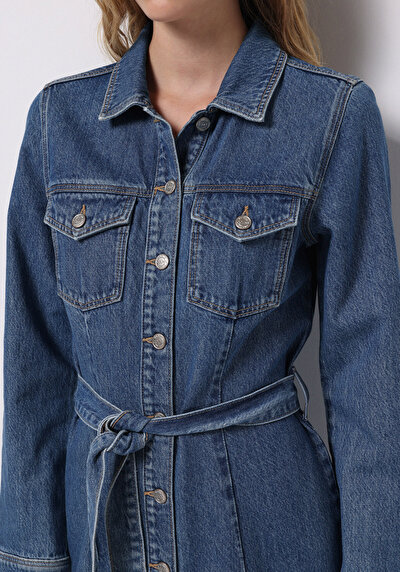 Image de Robe Slim Fit Sans Manches Mdi Jean Femme