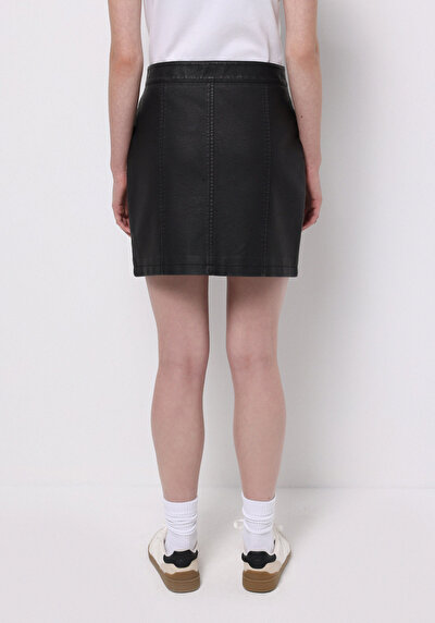 Image de Jupe Noir Mini Droit Pu Mini Femme