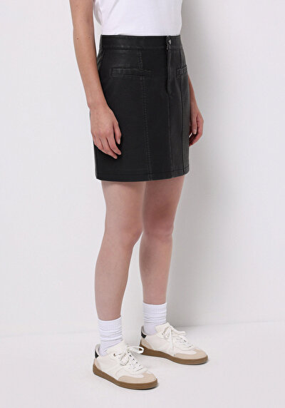 Image de Jupe Noir Mini Droit Pu Mini Femme