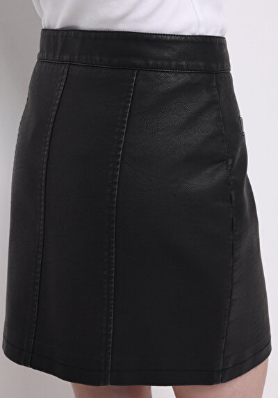 Afficher les détails de Jupe Noir Mini Droit Pu Mini Femme