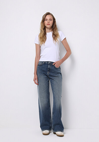 Image de 970 Berry Pantalon En Jean Regular Fit Femme
