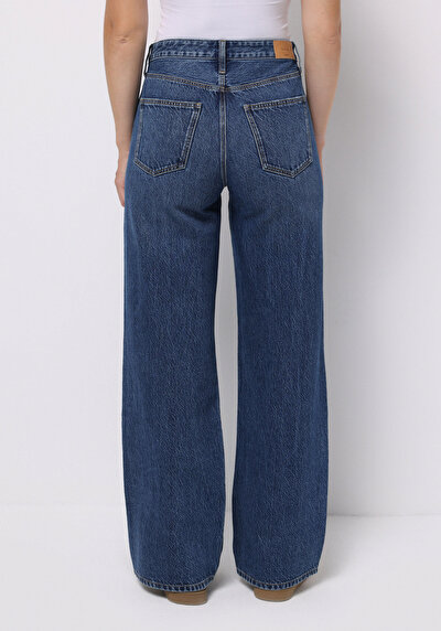 Image de 970 Berry Pantalon Wide Leg High Rise En Jean Regular Fit Femme