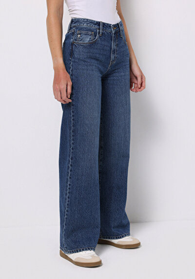 Image de 970 Berry Pantalon Wide Leg High Rise En Jean Regular Fit Femme