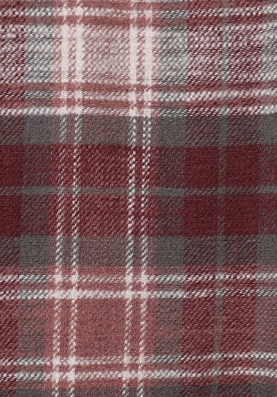 Image de Chemise À Manches Longues Rose Regular Fit Plaid Sergé Femme