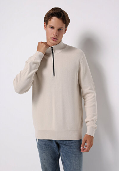 Image de Pull Ecru Regular Fit Manches Longues  Homme