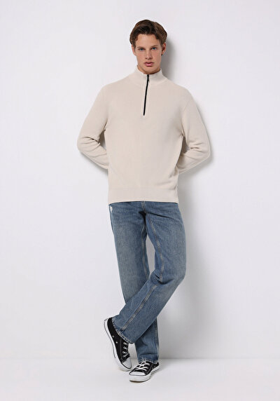 Image de Pull Ecru Regular Fit Manches Longues  Homme