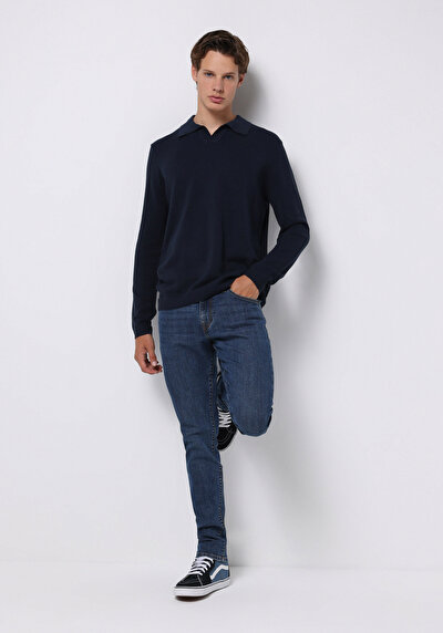 Image de Pull Marine Regular Fit Manches Longues  Homme
