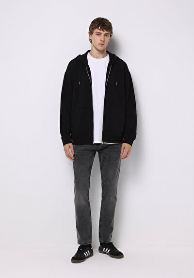 Afficher les détails de Pull-over Noir Oversize Fit  Homme