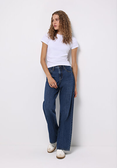 Image de 970 Berry Pantalon  Wide Leg High Rise En Jean Regular Fit Femme