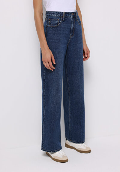 Image de 970 Berry Pantalon  Wide Leg High Rise En Jean Regular Fit Femme