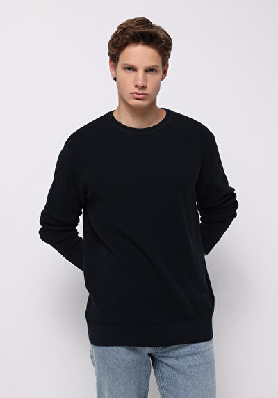 Afficher les détails de Pull Marine Regular Fit Manches Longues  Homme