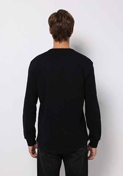 Image de T-shirt À Manches Longues Noir Regular Fit  Homme