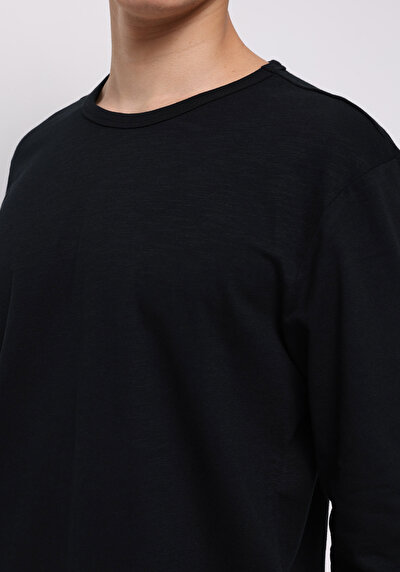 Image de T-shirt À Manches Longues Noir Regular Fit  Homme