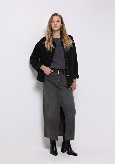 Image de Jupe Slim Fit Droit Jean Maxi Femme