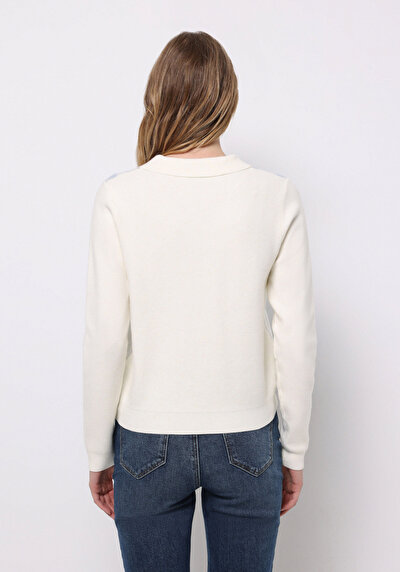 Image de Pull Blanc Regular Fit Manches Longues Femme