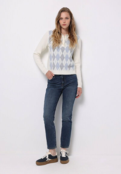 Image de Pull Blanc Regular Fit Manches Longues Femme