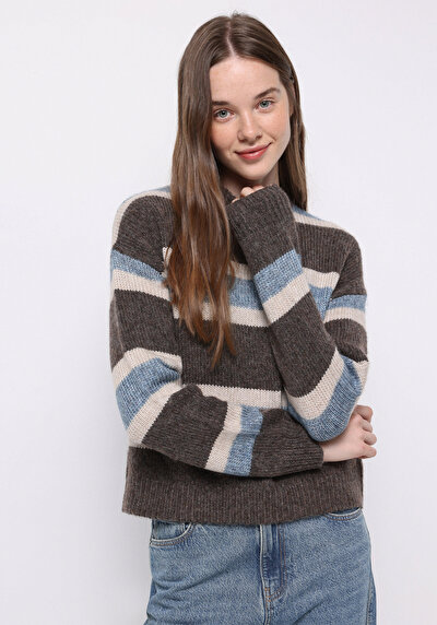 Image de Pull Marron Regular Fit Manches Longues  Femme