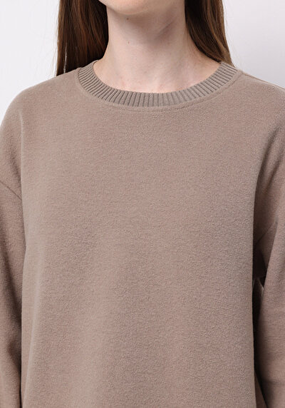 Image de T-shirt Beige Regular Fit Manches Longues Femme