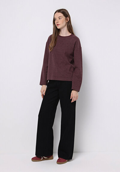 Image de T-shirt Violet Regular Fit Manches Longues Femme